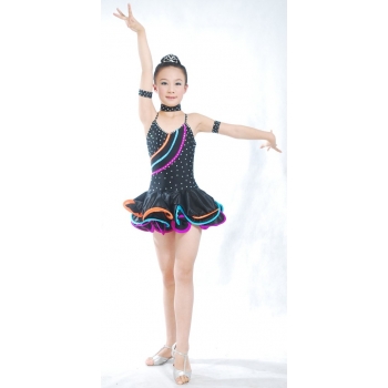 Child Girls/Ladies Latin dance dress-Over all dress in 3sets-Black